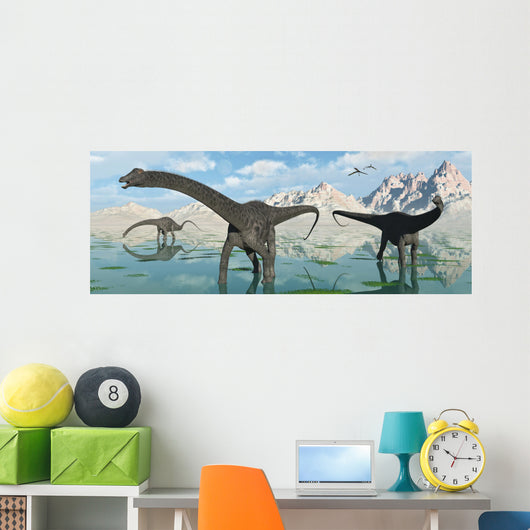 Group Diplodocus Dinosaurs Grazing Wall Decal