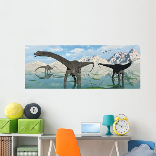 Group Diplodocus Dinosaurs Grazing Wall Decal