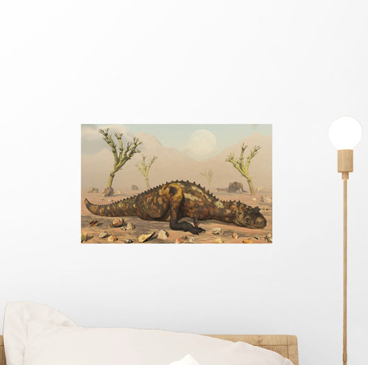 Pair Carnotaurus Dinosaurs Waiting Wall Decal