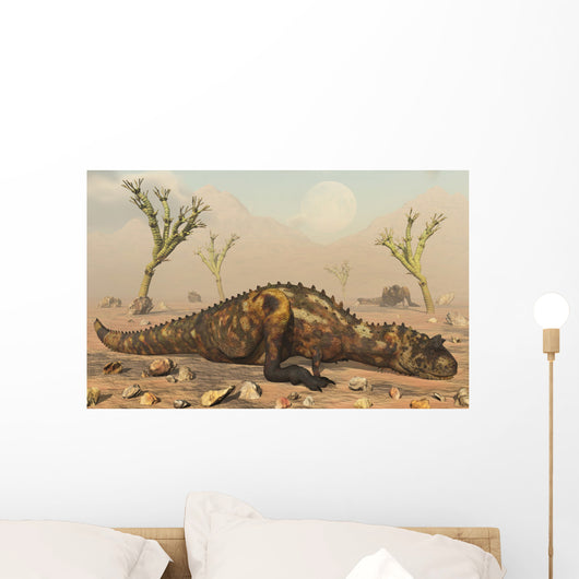 Pair Carnotaurus Dinosaurs Waiting Wall Decal