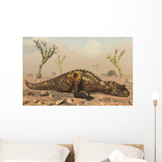 Pair Carnotaurus Dinosaurs Waiting Wall Decal
