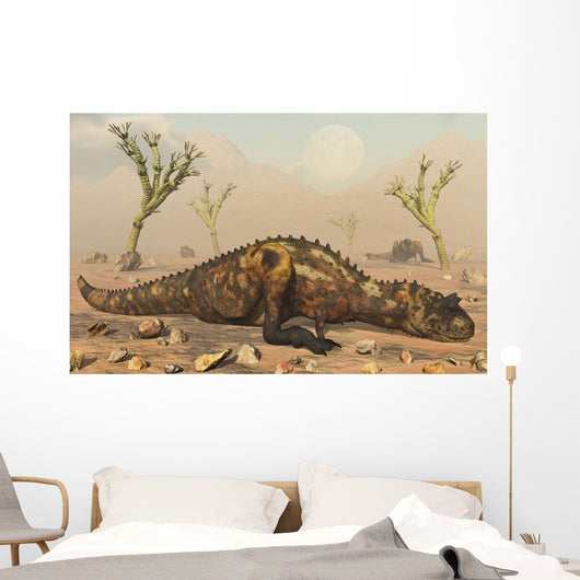 Pair Carnotaurus Dinosaurs Waiting Wall Decal
