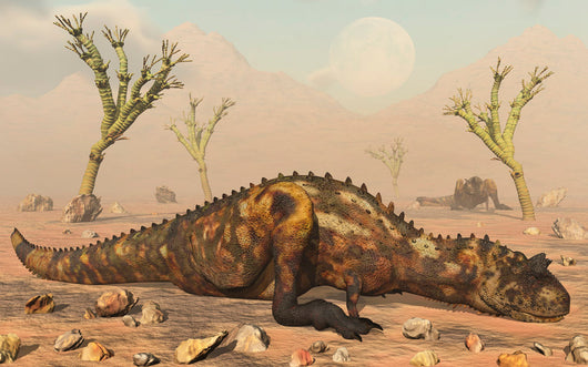 Pair Carnotaurus Dinosaurs Waiting Wall Decal