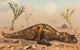 Pair Carnotaurus Dinosaurs Waiting Wall Decal
