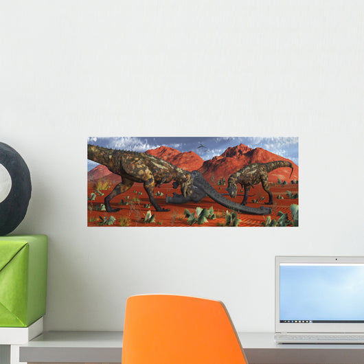 Pair Carnotaurus Dinosaurs Ready Wall Decal