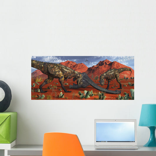 Pair Carnotaurus Dinosaurs Ready Wall Decal