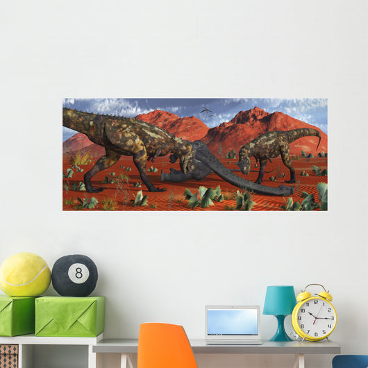 Pair Carnotaurus Dinosaurs Ready Wall Decal