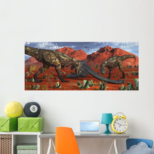 Pair Carnotaurus Dinosaurs Ready Wall Decal