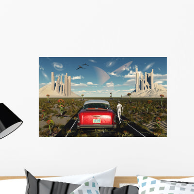 Chevrolet Car Highway to Wall Decal shown on a wall