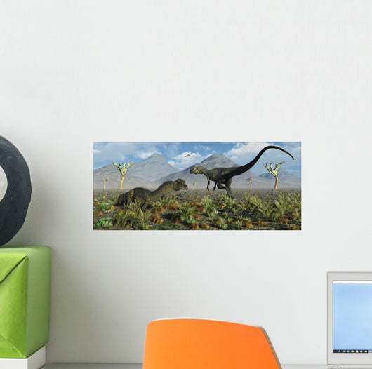 Pair Dilophosaurus Dinosaurs Prehistoric Wall Decal