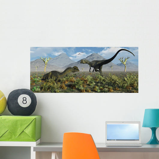 Pair Dilophosaurus Dinosaurs Prehistoric Wall Decal