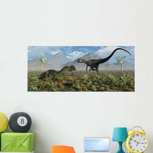 Pair Dilophosaurus Dinosaurs Prehistoric Wall Decal