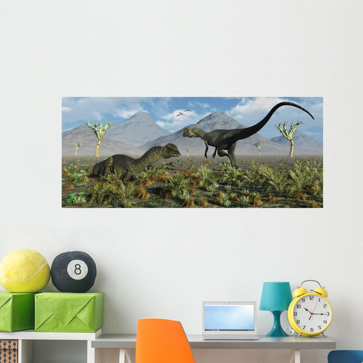 Pair Dilophosaurus Dinosaurs Prehistoric Wall Decal