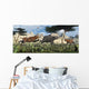 Pair Sabre-toothed Tigers Chasing Wall Decal