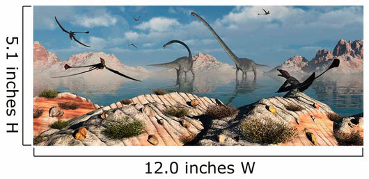 Herd Omeisaurus Dinosaurs Feeding Wall Decal Design 1