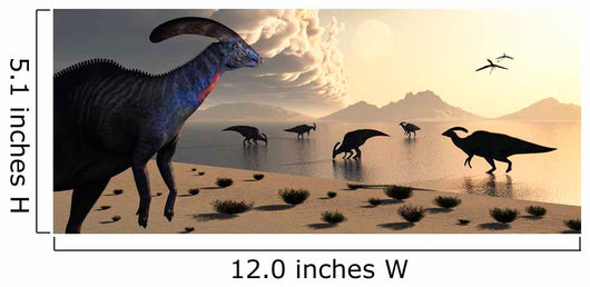 Parasaurolophus Dinosaurs Gather Freshwater Wall Decal