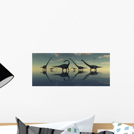 Giant Sauropod Dinosaurs Grazing Wall Decal
