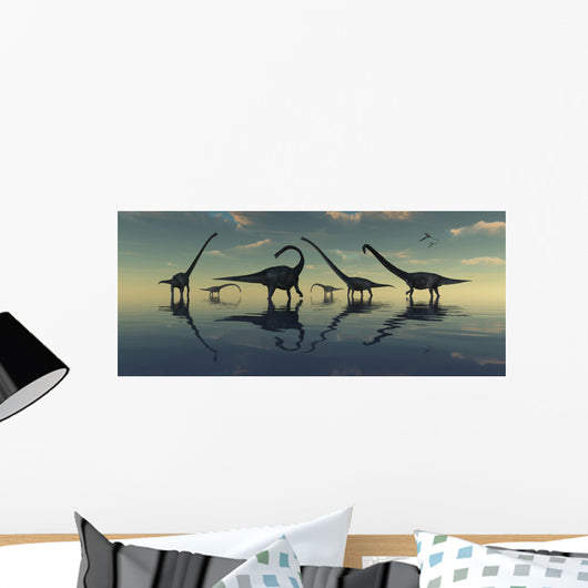 Giant Sauropod Dinosaurs Grazing Wall Decal