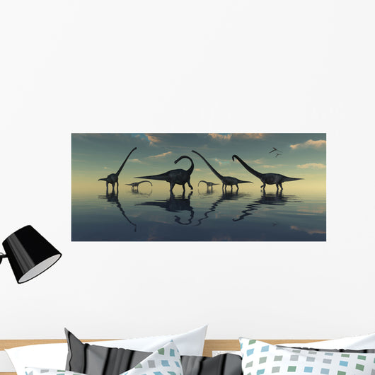 Giant Sauropod Dinosaurs Grazing Wall Decal
