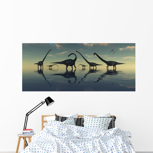 Giant Sauropod Dinosaurs Grazing Wall Decal