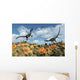 Pair Velociraptors Involved Territorial Wall Decal Design 2