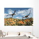 Pair Velociraptors Involved Territorial Wall Decal Design 2