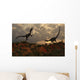 Pair Velociraptors Involved Territorial Wall Decal Design 1