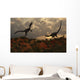 Pair Velociraptors Involved Territorial Wall Decal Design 1