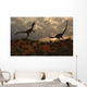 Pair Velociraptors Involved Territorial Wall Decal Design 1