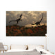 Pair Velociraptors Involved Territorial Wall Decal Design 1