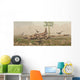 Curious Velociraptors Explore Wreckage Wall Decal