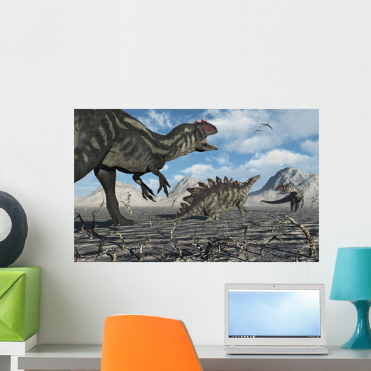 Allosaurus Dinosaurs Moving to Wall Decal