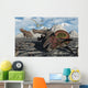 Pair Triceratops Trapped Deadly Wall Decal