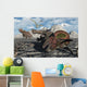 Pair Triceratops Trapped Deadly Wall Decal