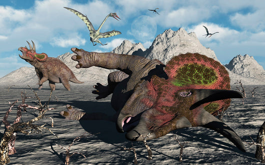 Pair Triceratops Trapped Deadly Wall Decal