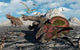 Pair Triceratops Trapped Deadly Wall Decal