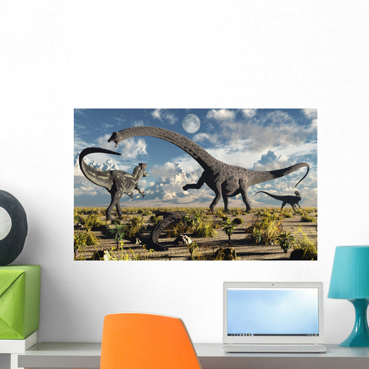 Deadly Confrontation between Diplodocus Wall Decal