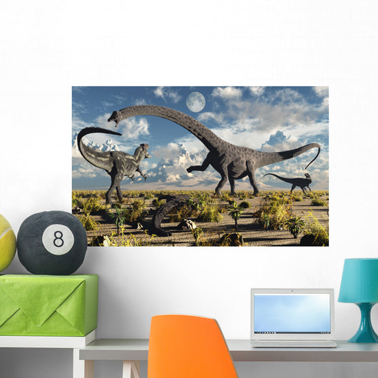 Deadly Confrontation between Diplodocus Wall Decal