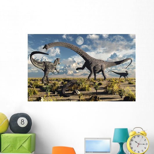 Deadly Confrontation between Diplodocus Wall Decal