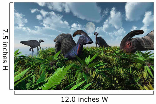 Herd Herbivorous Parasaurolophus Dinosaurs Wall Decal