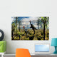 Pair Omnivorous Caudipteryx Feathered Wall Decal
