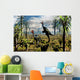 Pair Omnivorous Caudipteryx Feathered Wall Decal