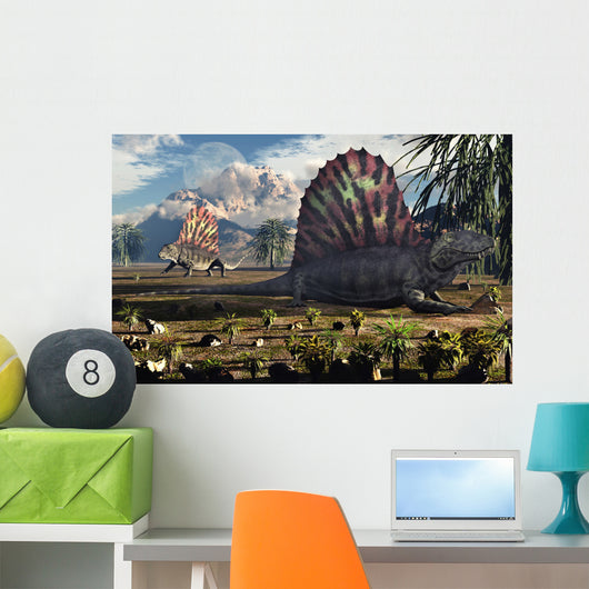 Sail-backed Dimetrodons Alive during Wall Decal Design 2