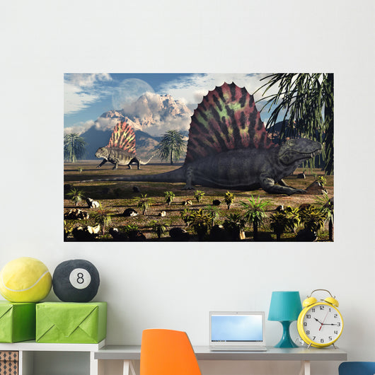 Sail-backed Dimetrodons Alive during Wall Decal Design 2