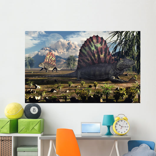 Sail-backed Dimetrodons Alive during Wall Decal Design 2