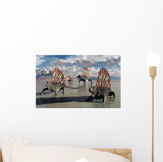 Sail-backed Dimetrodons Alive during Wall Decal Design 1