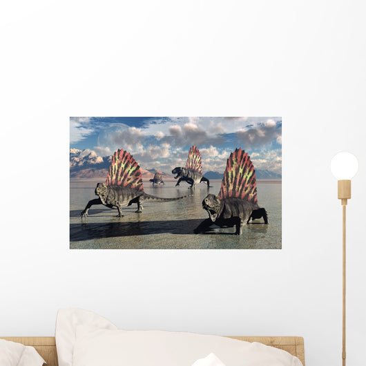 Sail-backed Dimetrodons Alive during Wall Decal Design 1