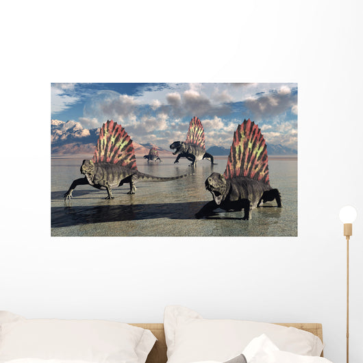 Sail-backed Dimetrodons Alive during Wall Decal Design 1