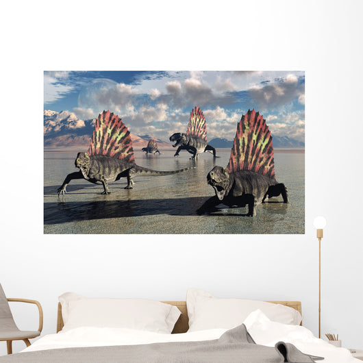 Sail-backed Dimetrodons Alive during Wall Decal Design 1