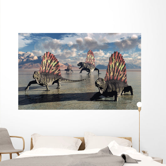 Sail-backed Dimetrodons Alive during Wall Decal Design 1